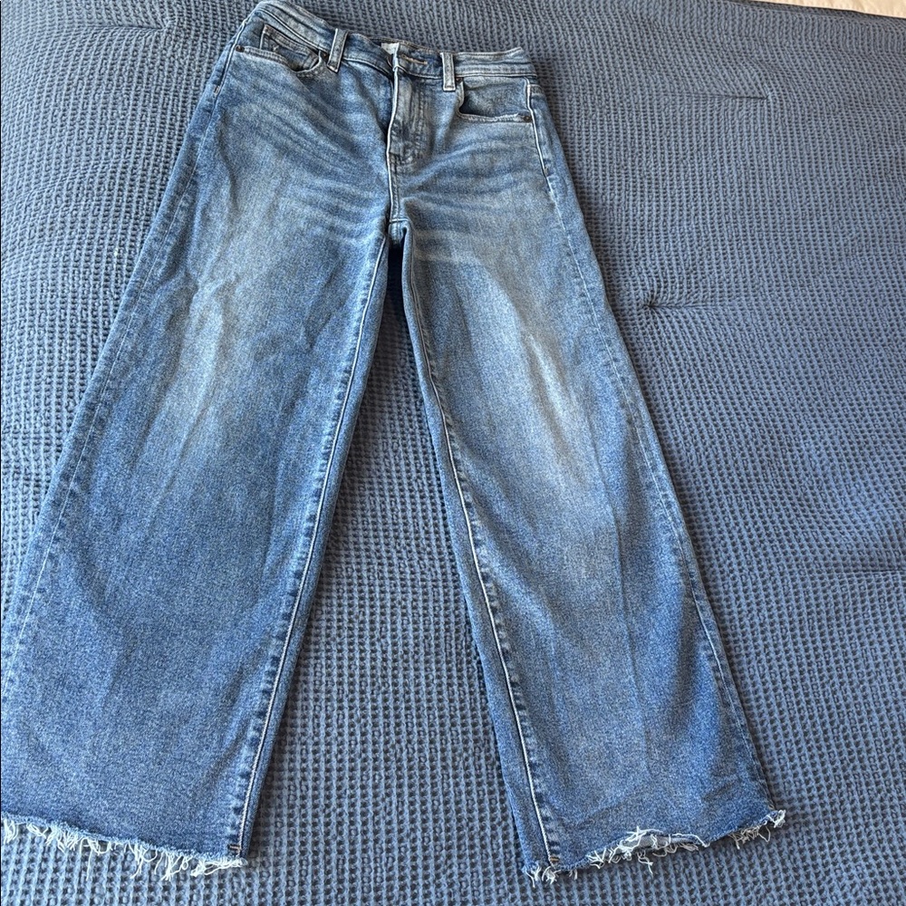Oliver Logan Aberdeen Jeans Sustainable High Rise Crop Raw Hem Size 25